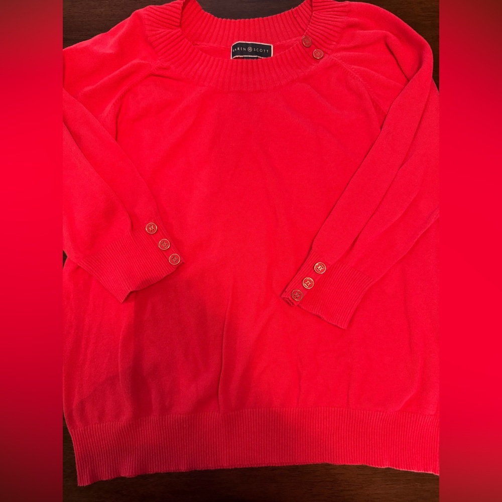 karen scott sweater large women Red - Picture 2 of 9
